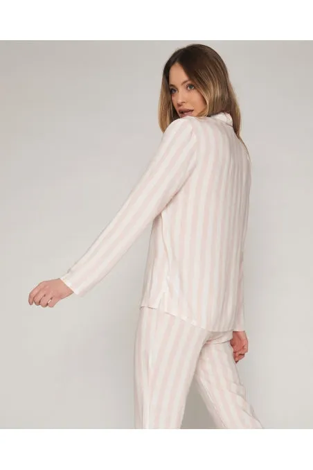 ADMAS CLASSIC OPEN LIONG SLEEVE CLASSIC STRIPES WOMAN PYJAMA