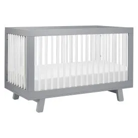 Babyletto Hudson 3-in-1 Convertible Crib with Toddler Conversion Kit - Grey and White