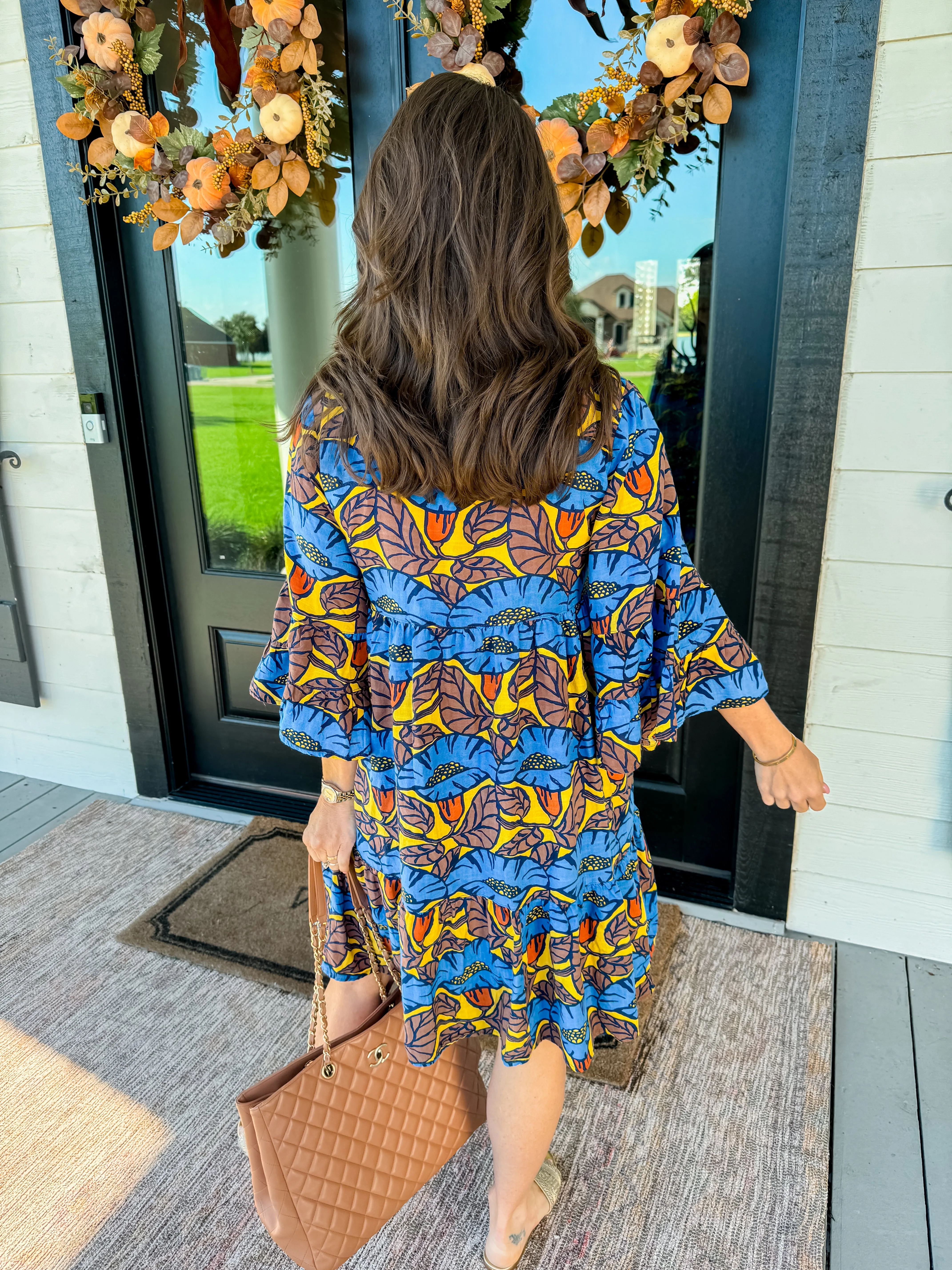 Bell Fleur Dress in Blue Mix