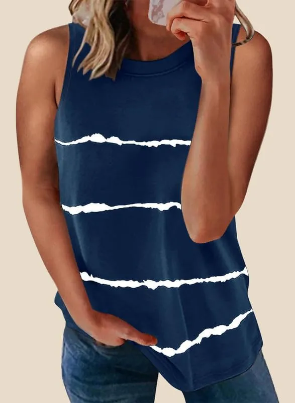 Biucly Womens Summer Crewneck Tank Top Casual Loose Sleeveless Tops Shirts