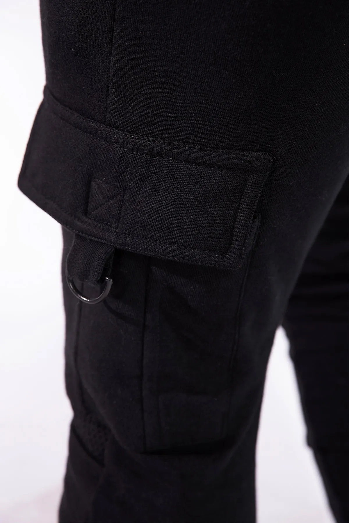 Black Mesh Panel Trouser (Plus Size)  - W21 - MTR018P