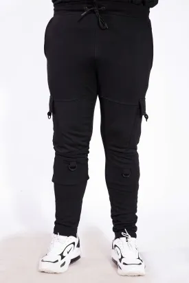 Black Mesh Panel Trouser (Plus Size)  - W21 - MTR018P