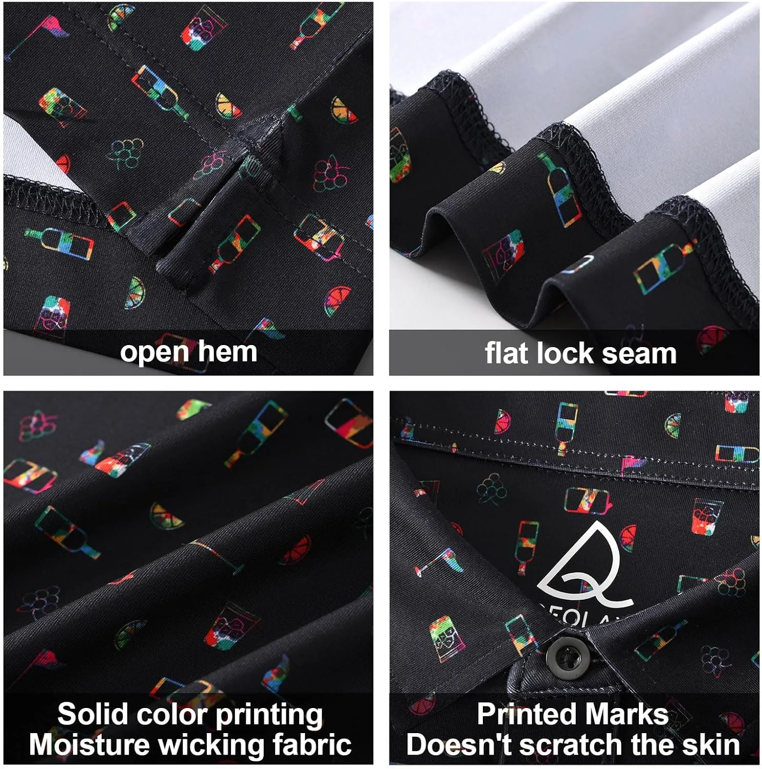 DEOLAX Mens Golf Shirt Moisture Wicking Dry Fit Performance Mens Polo Shirt Regular Fit Fashion Print Short Sleeve Polo