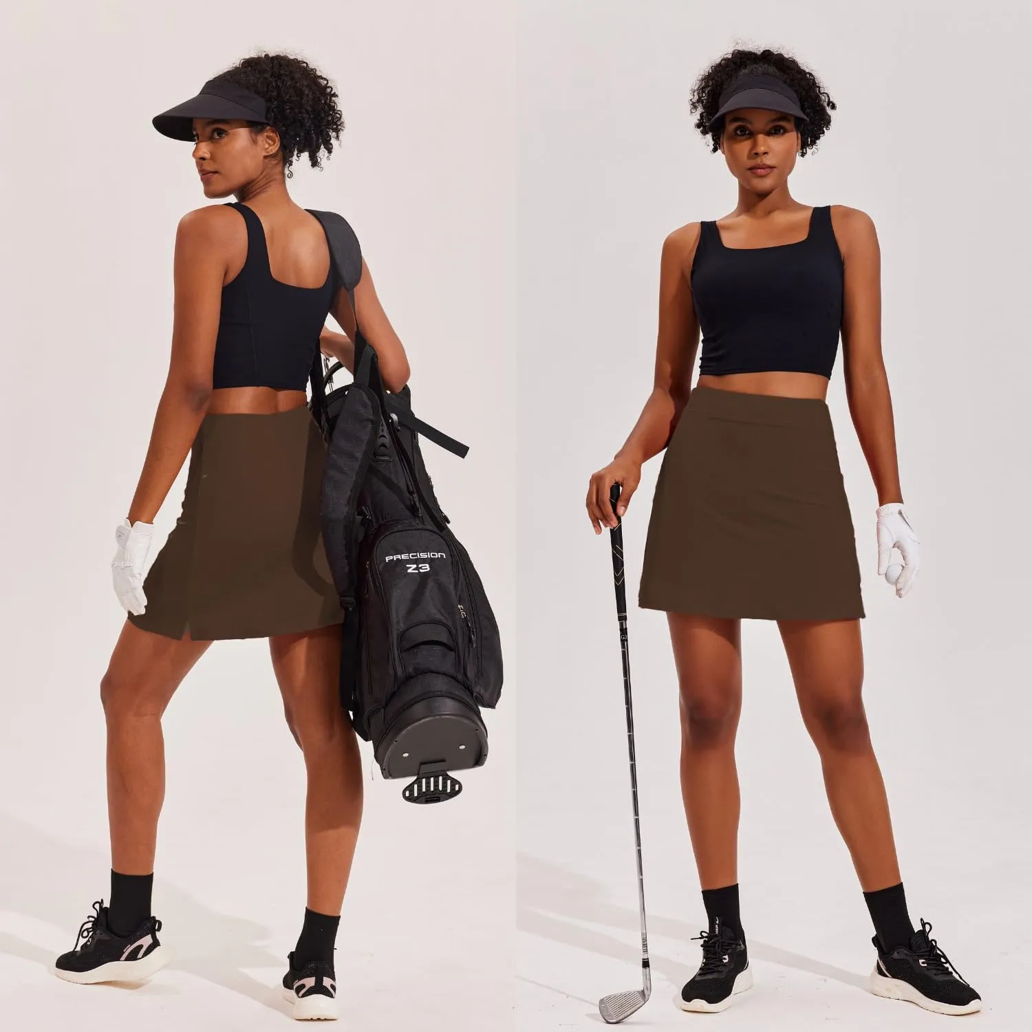 Ekouaer Golf Skirts for Woman with Pockets Silicone Grippers Tennis Skirt Inner Shorts Athletic Pickleball Running Skort