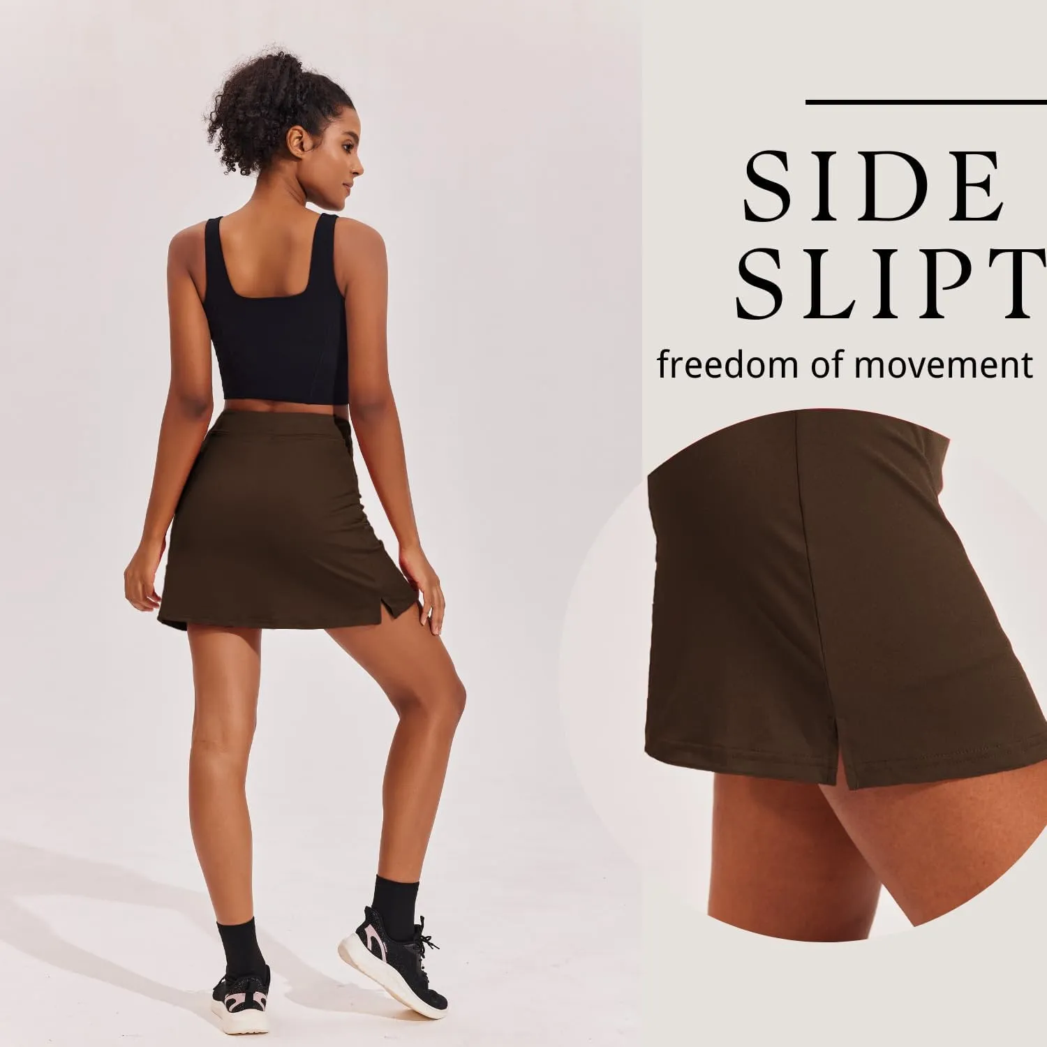 Ekouaer Golf Skirts for Woman with Pockets Silicone Grippers Tennis Skirt Inner Shorts Athletic Pickleball Running Skort