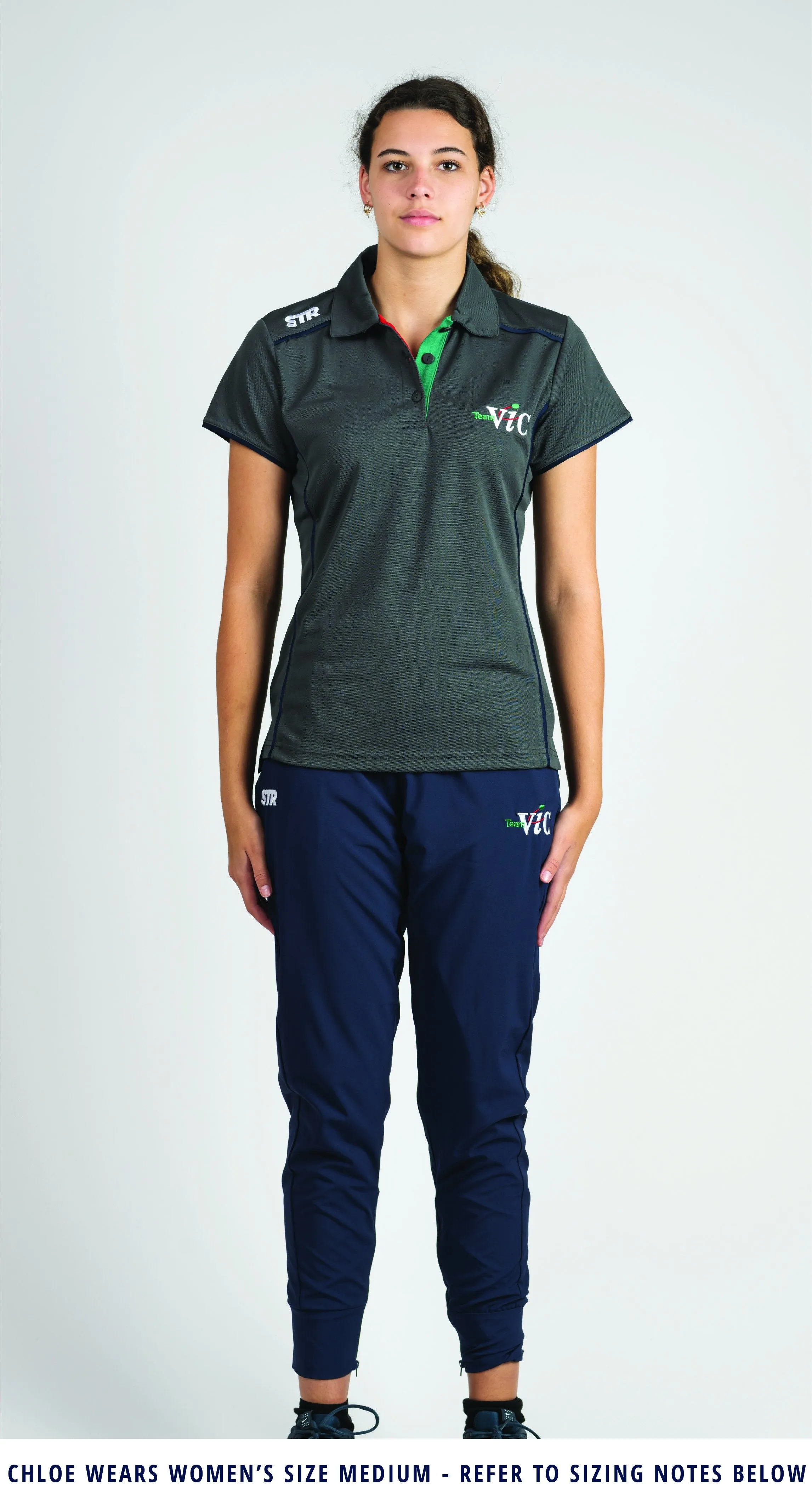 Female Team Vic Graphite Polo (2022  Run Out Stock)
