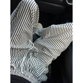 FLYTONN-Striped Pants For Women In Summer Loose Slim Casual Wide Leg Straight Leg Long Pants