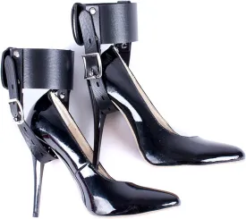 Girl/Women Double Wide Ankle Cuff Wrap Connection High Heels Fixed Lacing Adjustable Wide Strap Leather Ankle Cuff Sport Suit