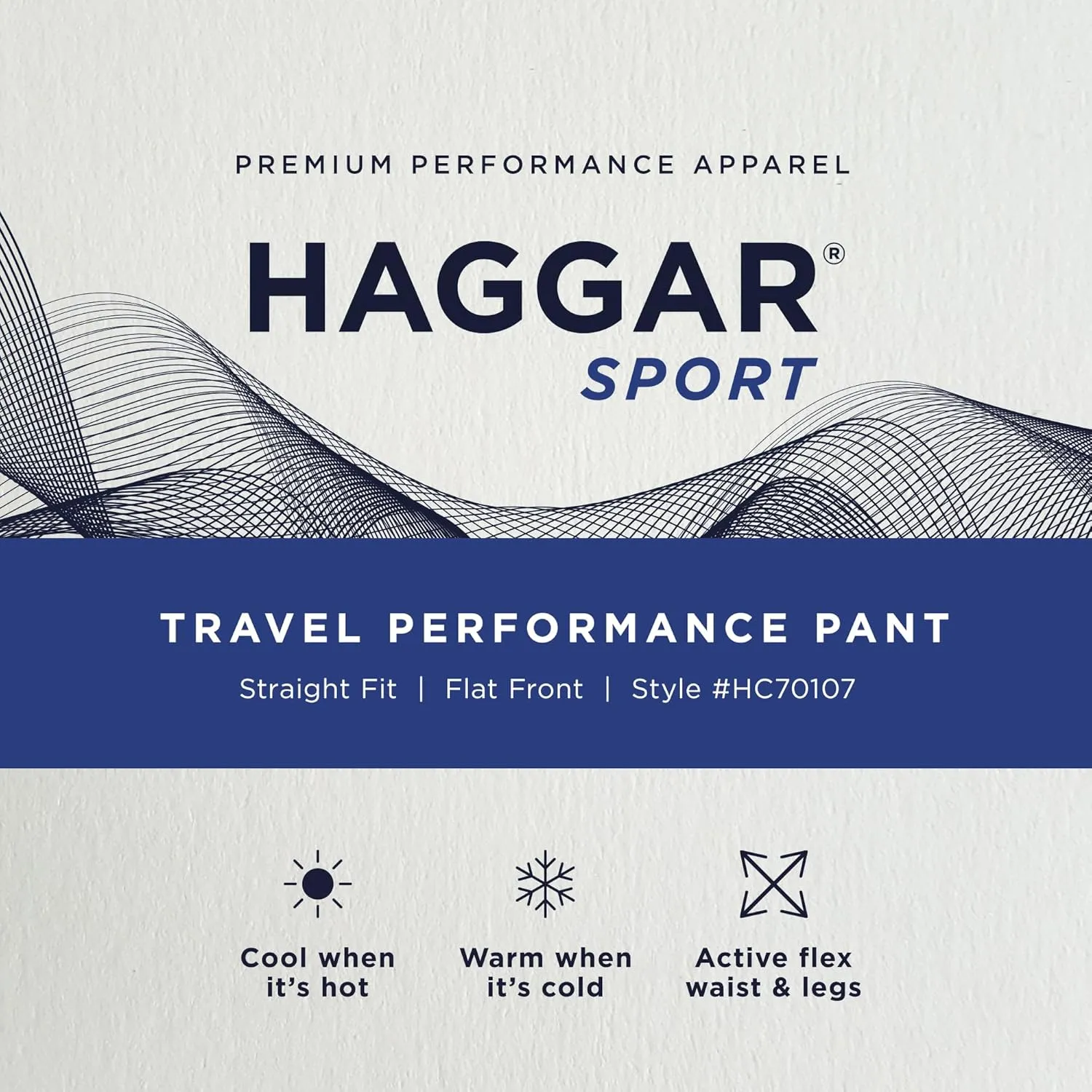 Haggar Men's Sport Travel Performance Straight Fit Flat Front Stretch Casual Pant