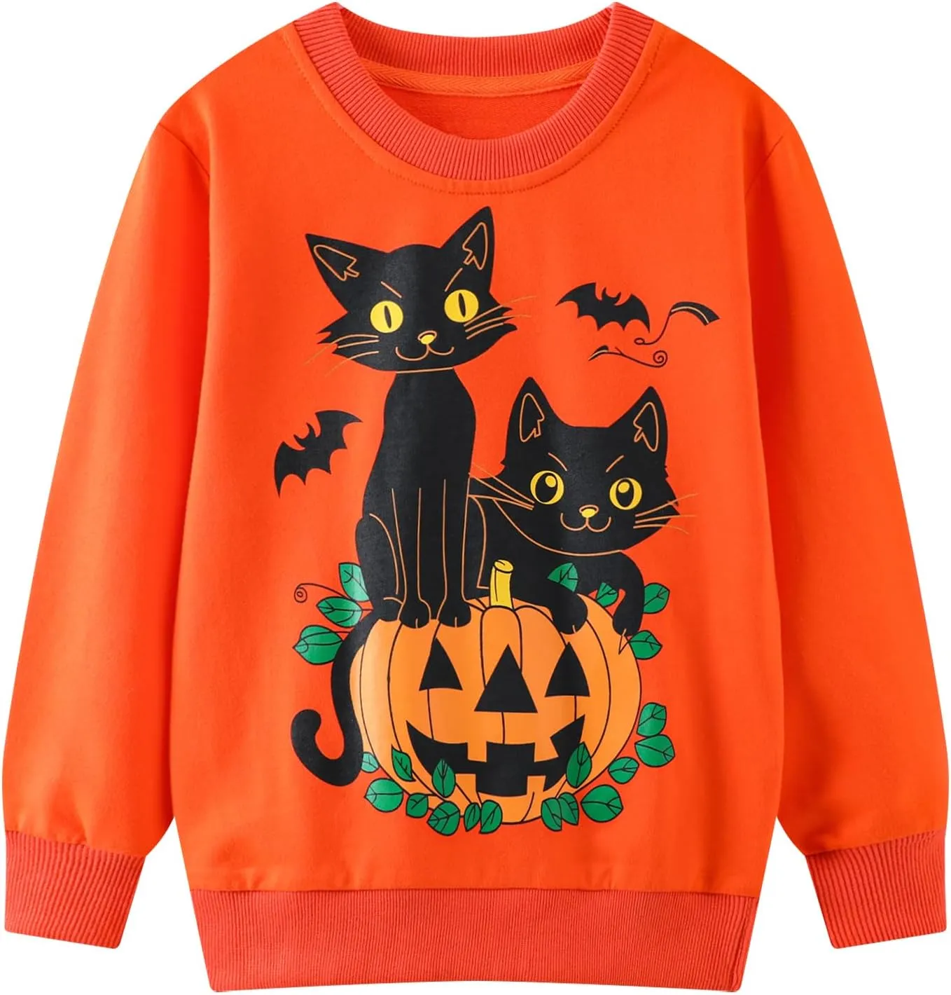 HILEELANG Young Girl Sweatshirts Halloween Christmas Cotton Crewneck Long Sleeve Pullover Tops