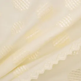 Icecream Yellow Scalloped Cotton Embroidery