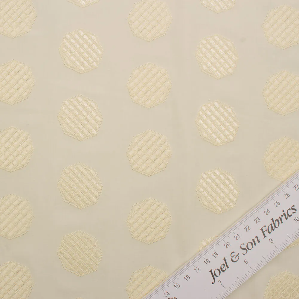 Icecream Yellow Scalloped Cotton Embroidery