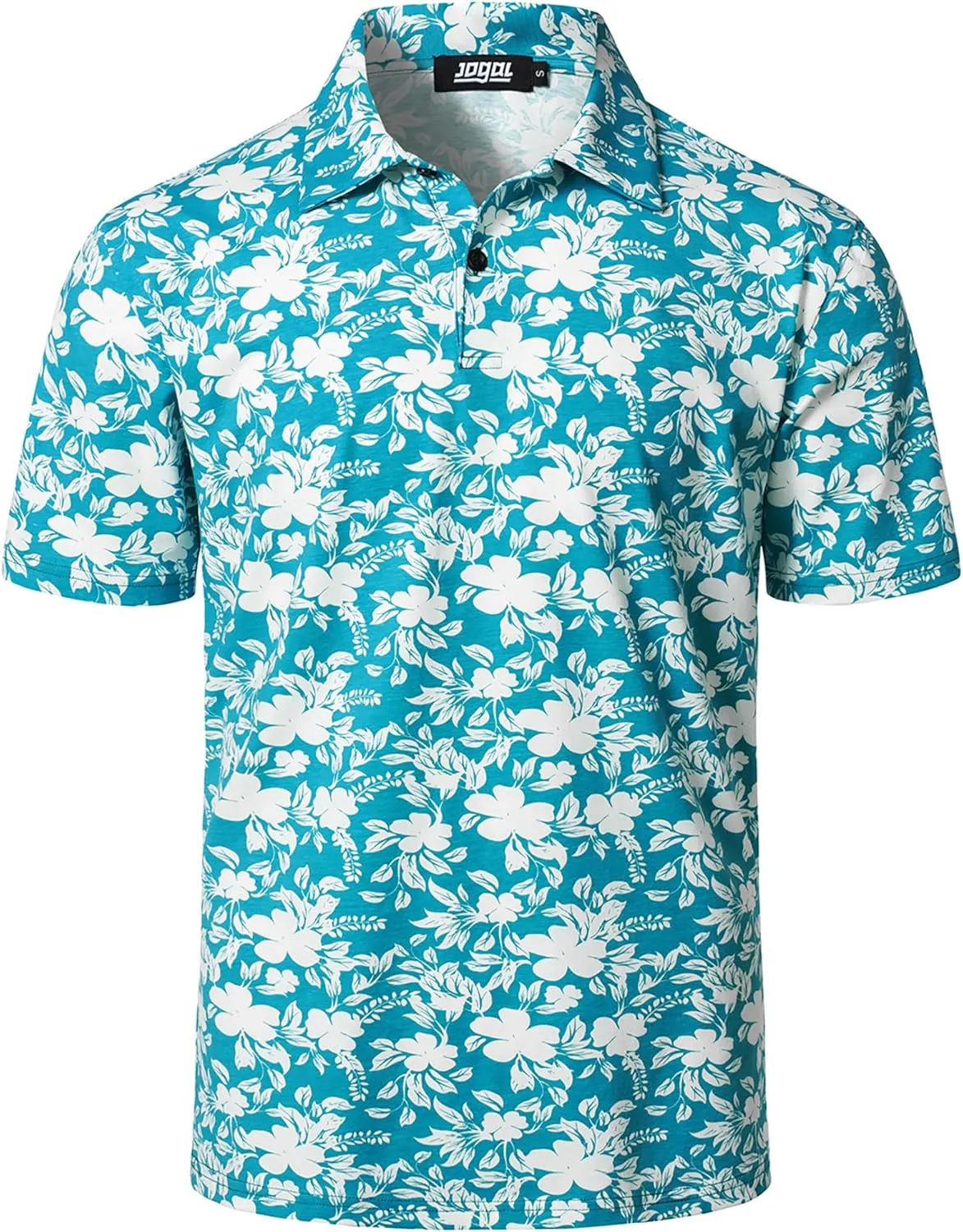 JOGAL Mens Golf Polo Shirts Short Sleeve Dry Fit Performance Moisture Wicking Printed Summer T-Shirt