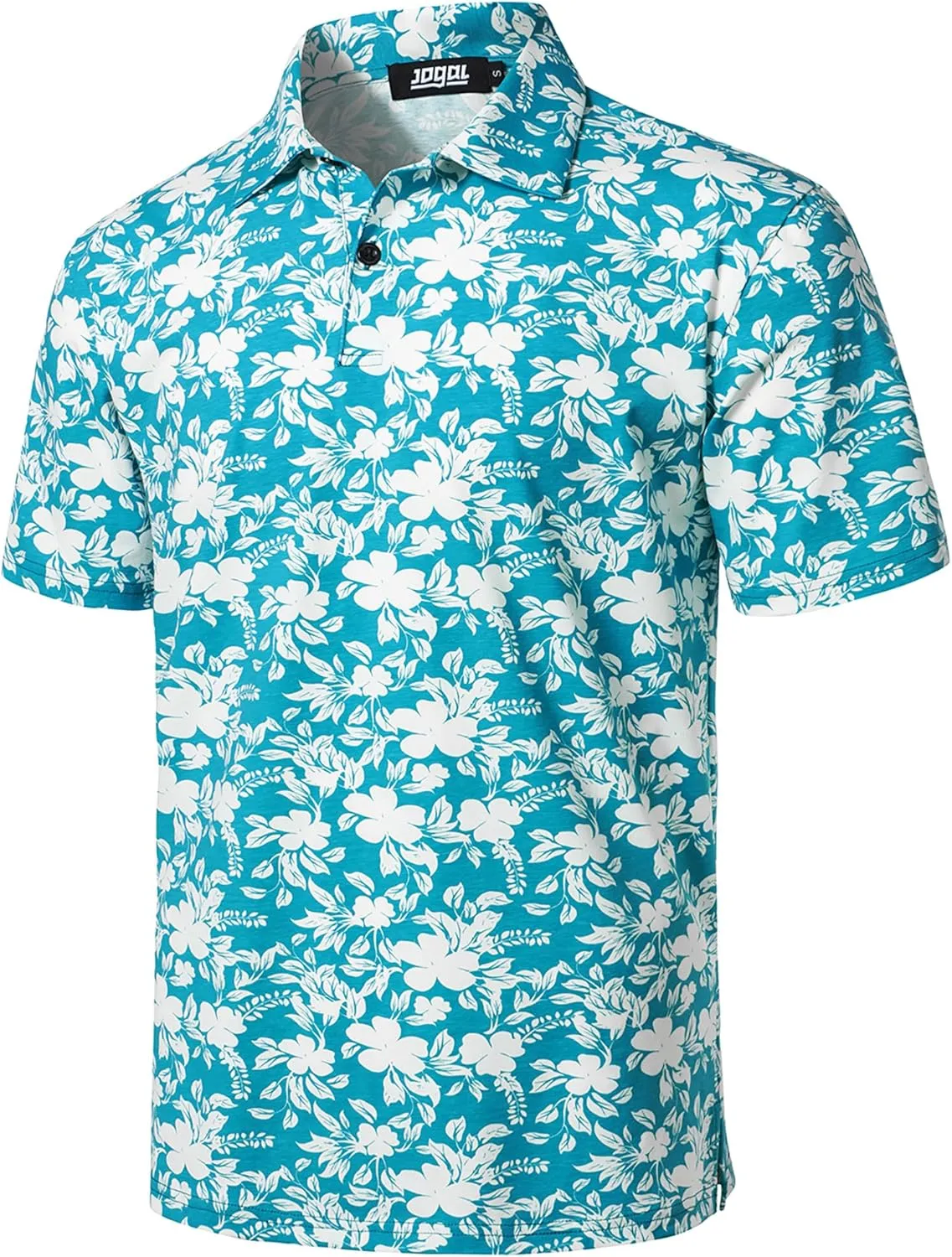 JOGAL Mens Golf Polo Shirts Short Sleeve Dry Fit Performance Moisture Wicking Printed Summer T-Shirt
