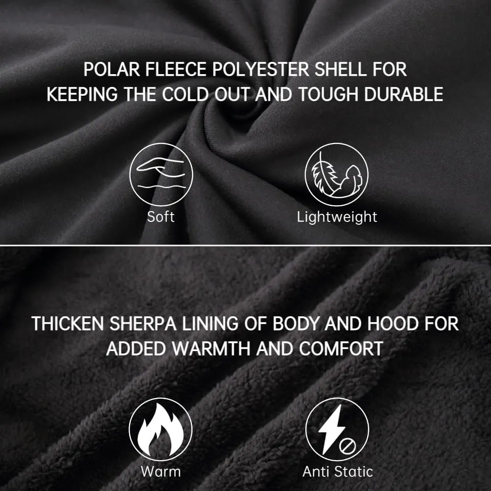 Mens Hoodies Zip Up Thick Sherpa Lined Heavyweight Workout Winter Warm Sweatshirt Jackets