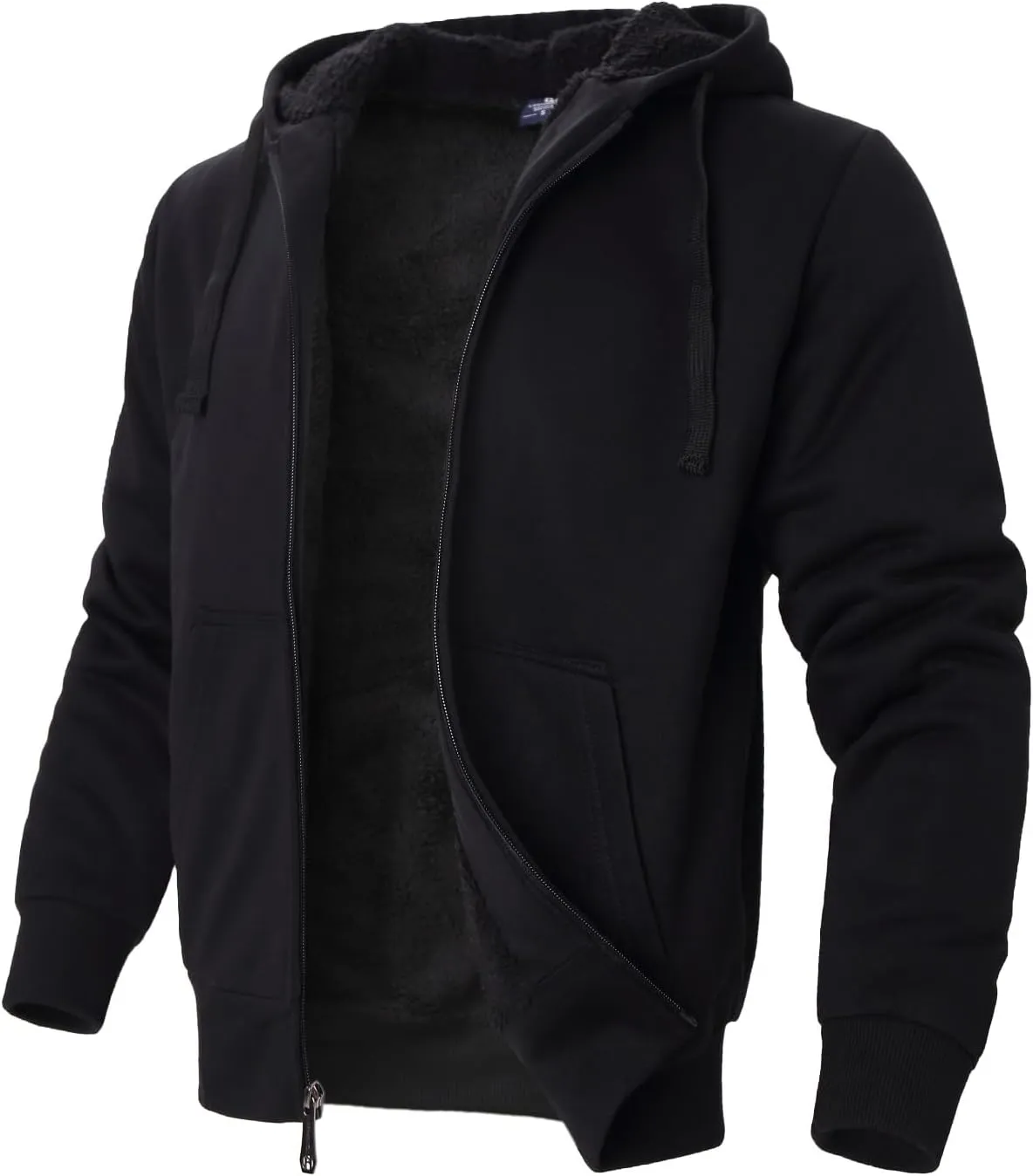 Mens Hoodies Zip Up Thick Sherpa Lined Heavyweight Workout Winter Warm Sweatshirt Jackets