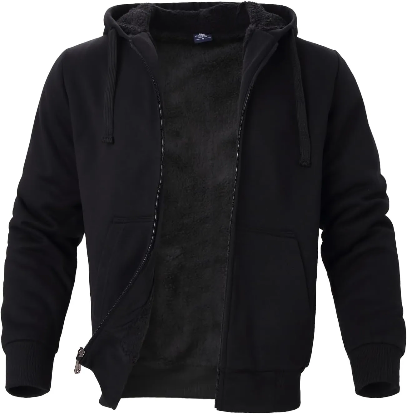 Mens Hoodies Zip Up Thick Sherpa Lined Heavyweight Workout Winter Warm Sweatshirt Jackets