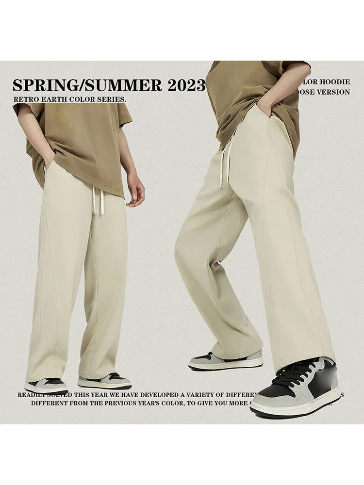 Men'S Twill Plaid Spliced Joggers