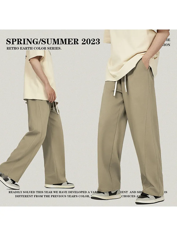 Men'S Twill Plaid Spliced Joggers