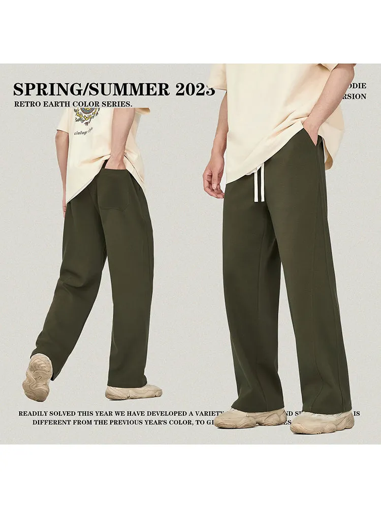 Men'S Twill Plaid Spliced Joggers