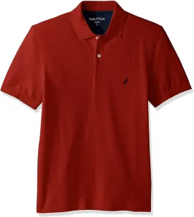 Nautica Men's Short Sleeve Solid Cotton Pique Polo Shirt