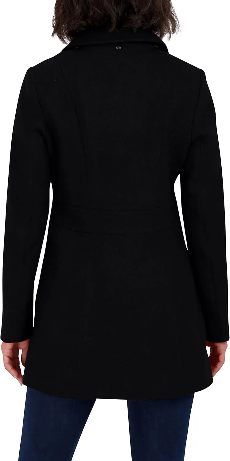 Nautica Women's Peacoat Wool Blend Double Breasted Winter Coat