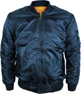 New Men's Water Resistant Reversible Flight Pilot Bomber Jacket (2XL, Navy)