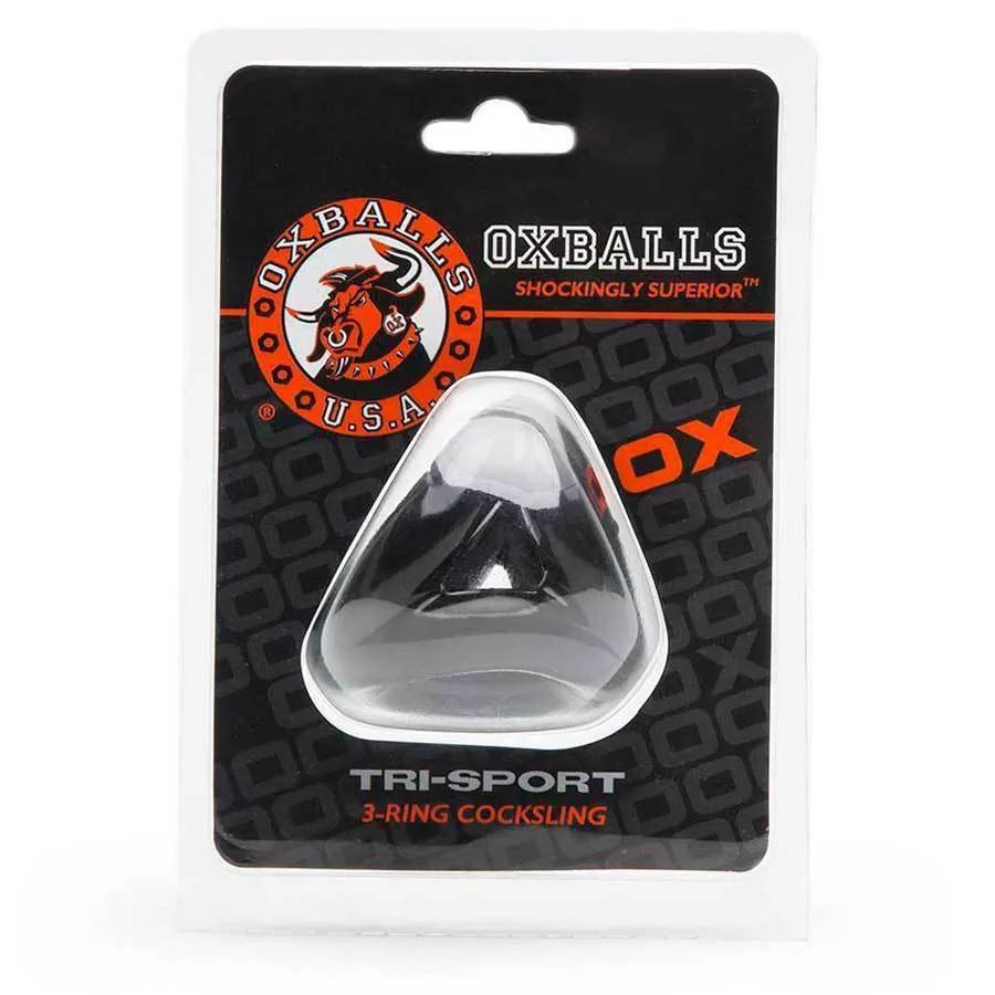 Oxballs Tri-Sport 3 Ring Cock and Ball Ring Stretcher Black