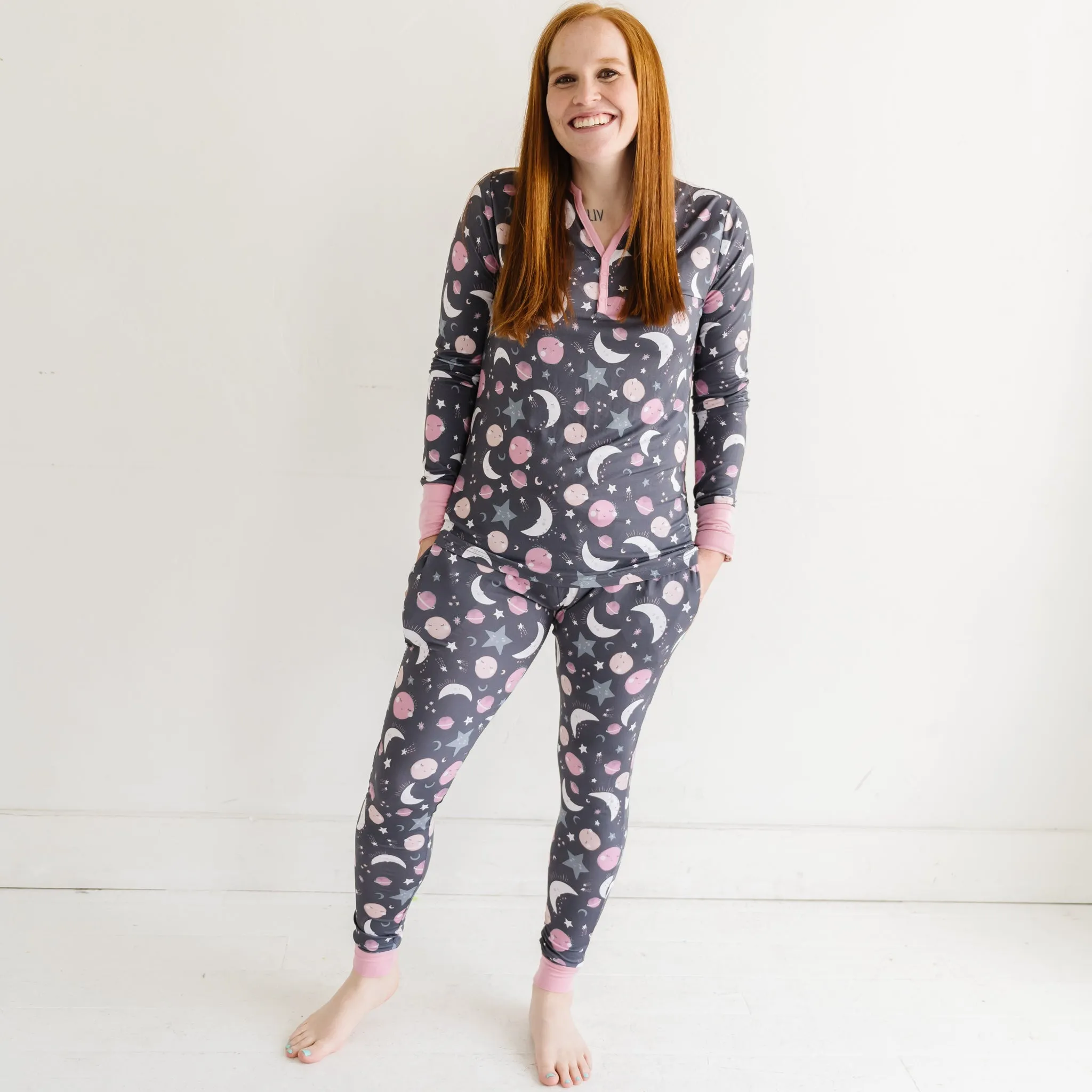 Pink To the Moon & Back Women's Pajama Pants
