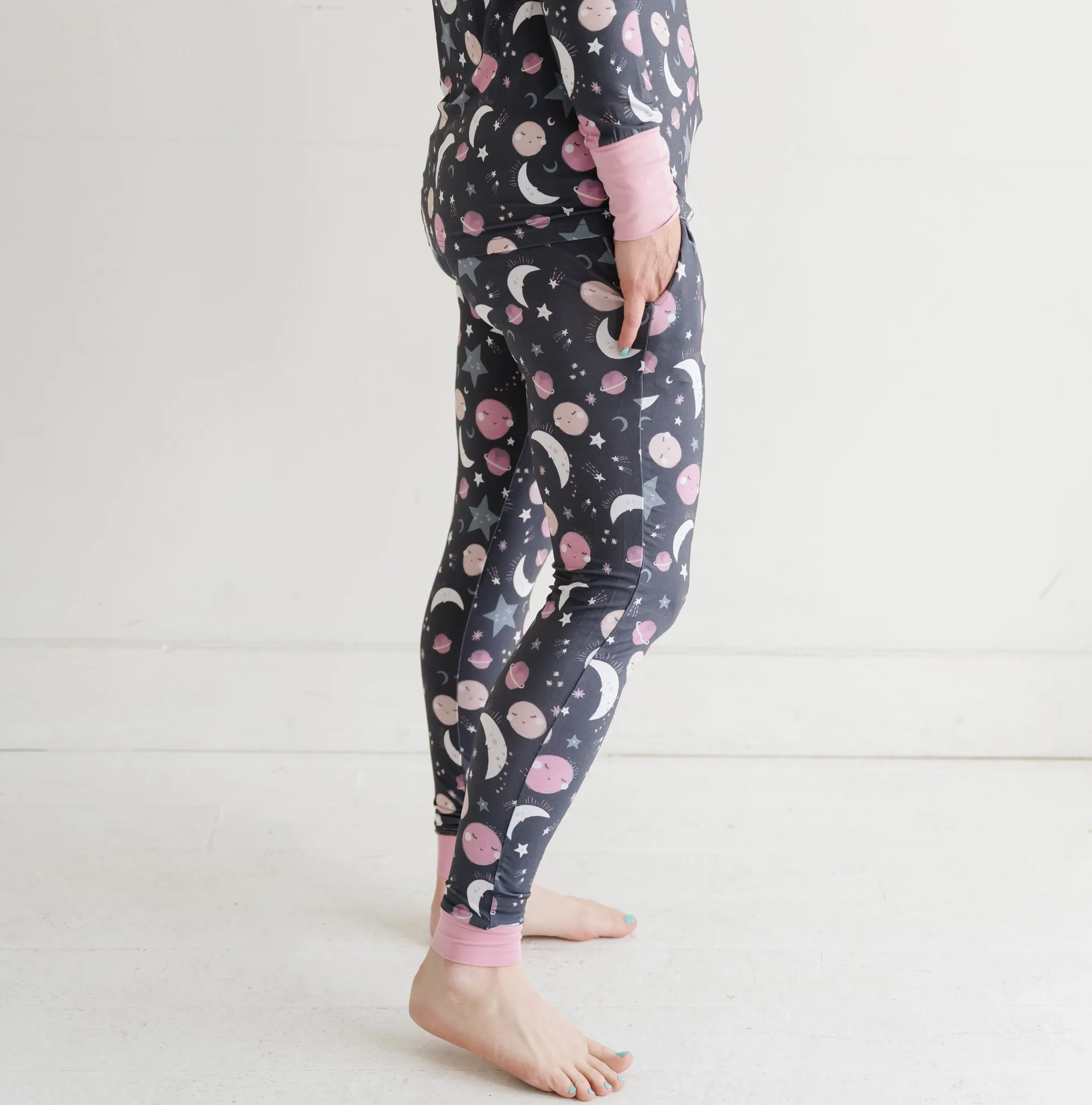 Pink To the Moon & Back Women's Pajama Pants