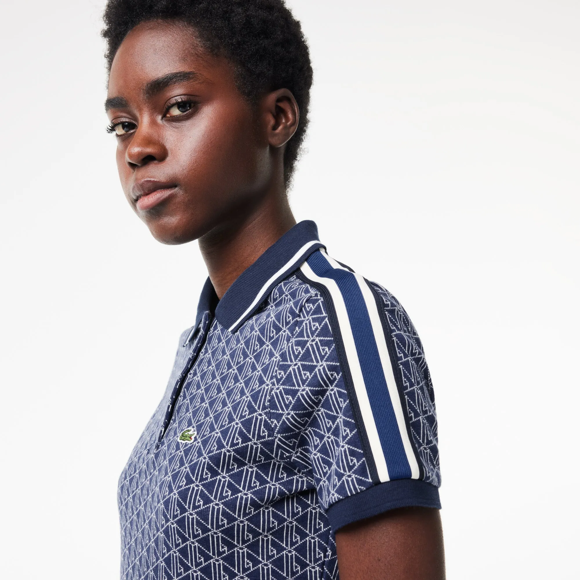 Slim Fit Lacoste Monogram Jacquard Polo Shirt