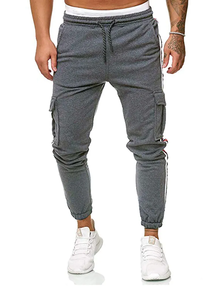 Striped Joint Pocket Drawstring Jogger