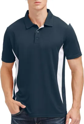 TIHEEN Men's Golf Polo Shirts,Short Sleeve Moisture Wicking Performance Polo Shirts