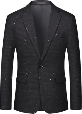 UNINUKOO Men's Blazer Plaid Casual Slim Fit Sport Coats One Button Lightweight Checkered Suit Jacket