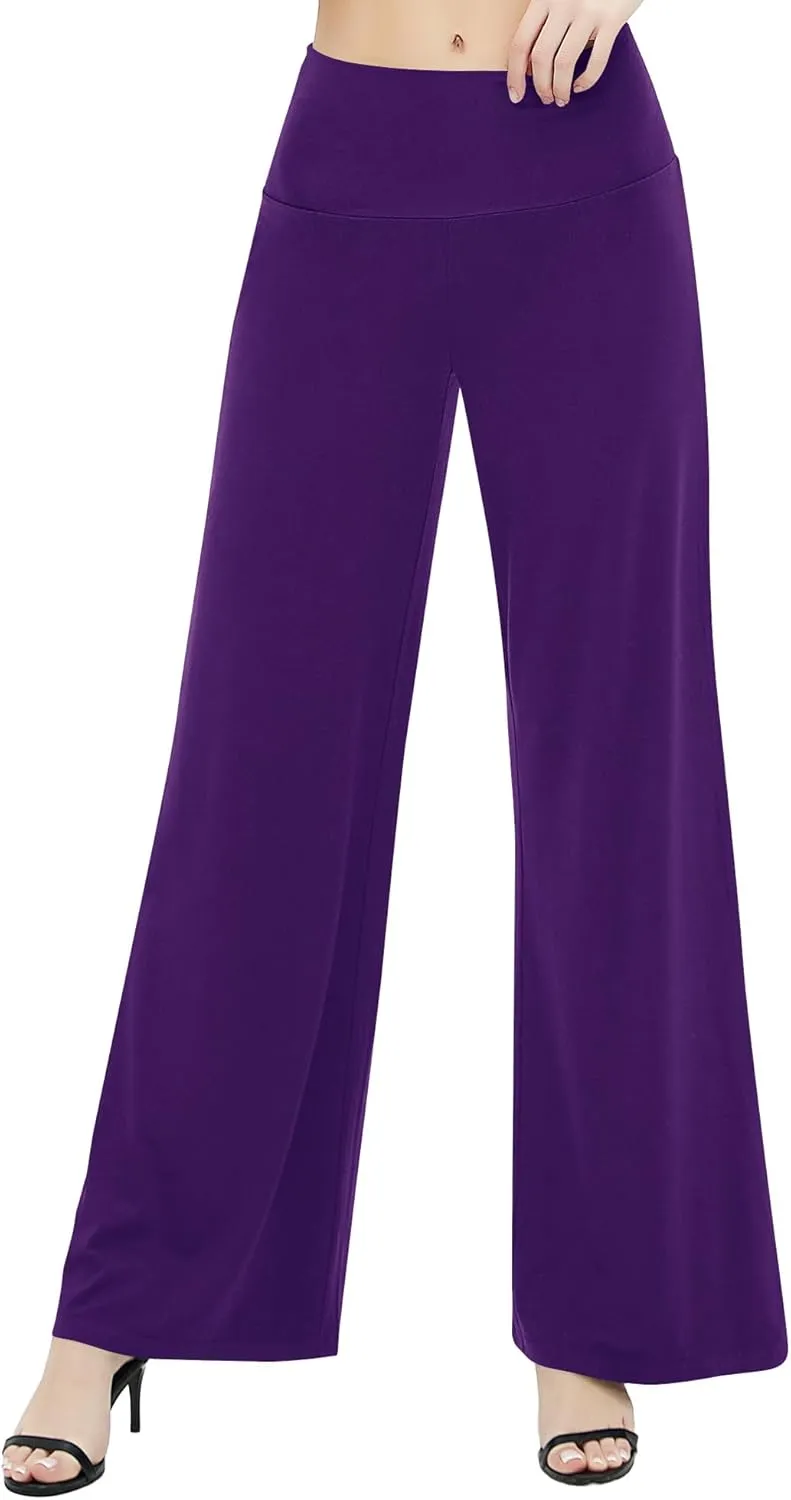 Urban CoCo Women's Dress Pants Solid Wide Leg Casual Sport Trousers Straight Leg High Waist Stretch Pants