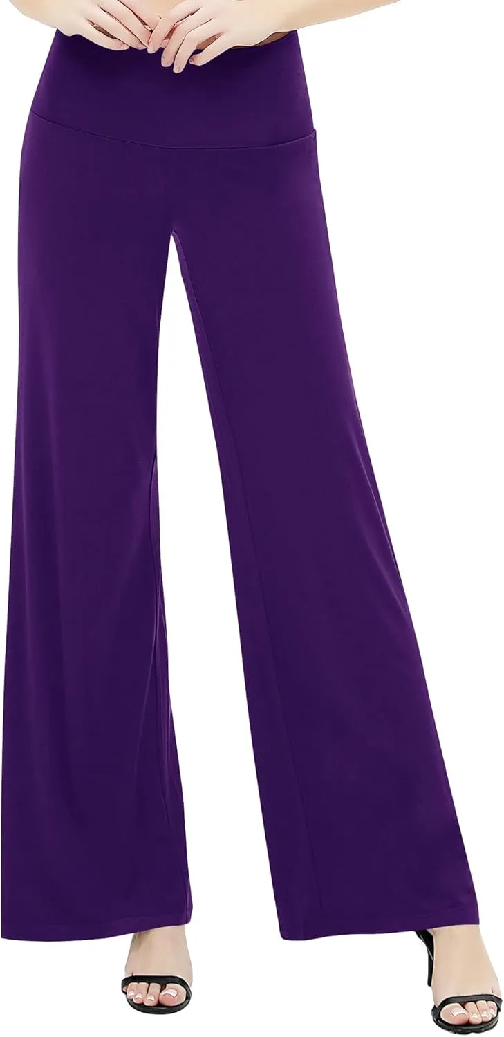 Urban CoCo Women's Dress Pants Solid Wide Leg Casual Sport Trousers Straight Leg High Waist Stretch Pants