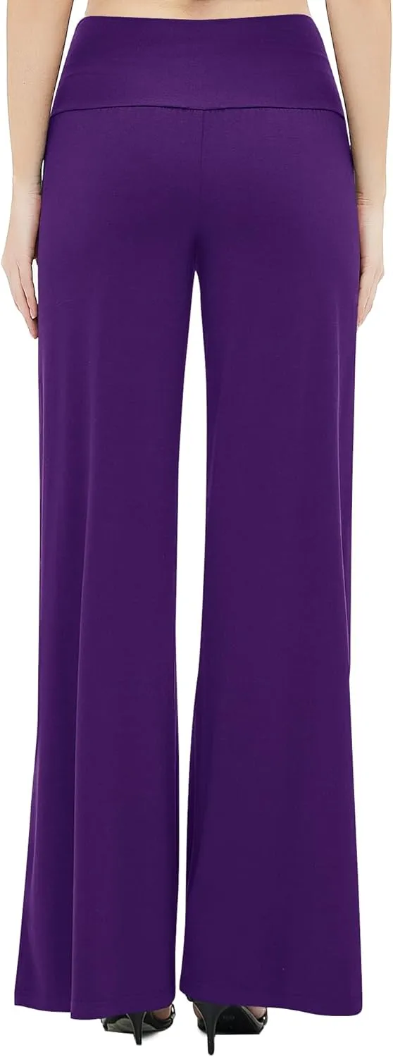 Urban CoCo Women's Dress Pants Solid Wide Leg Casual Sport Trousers Straight Leg High Waist Stretch Pants