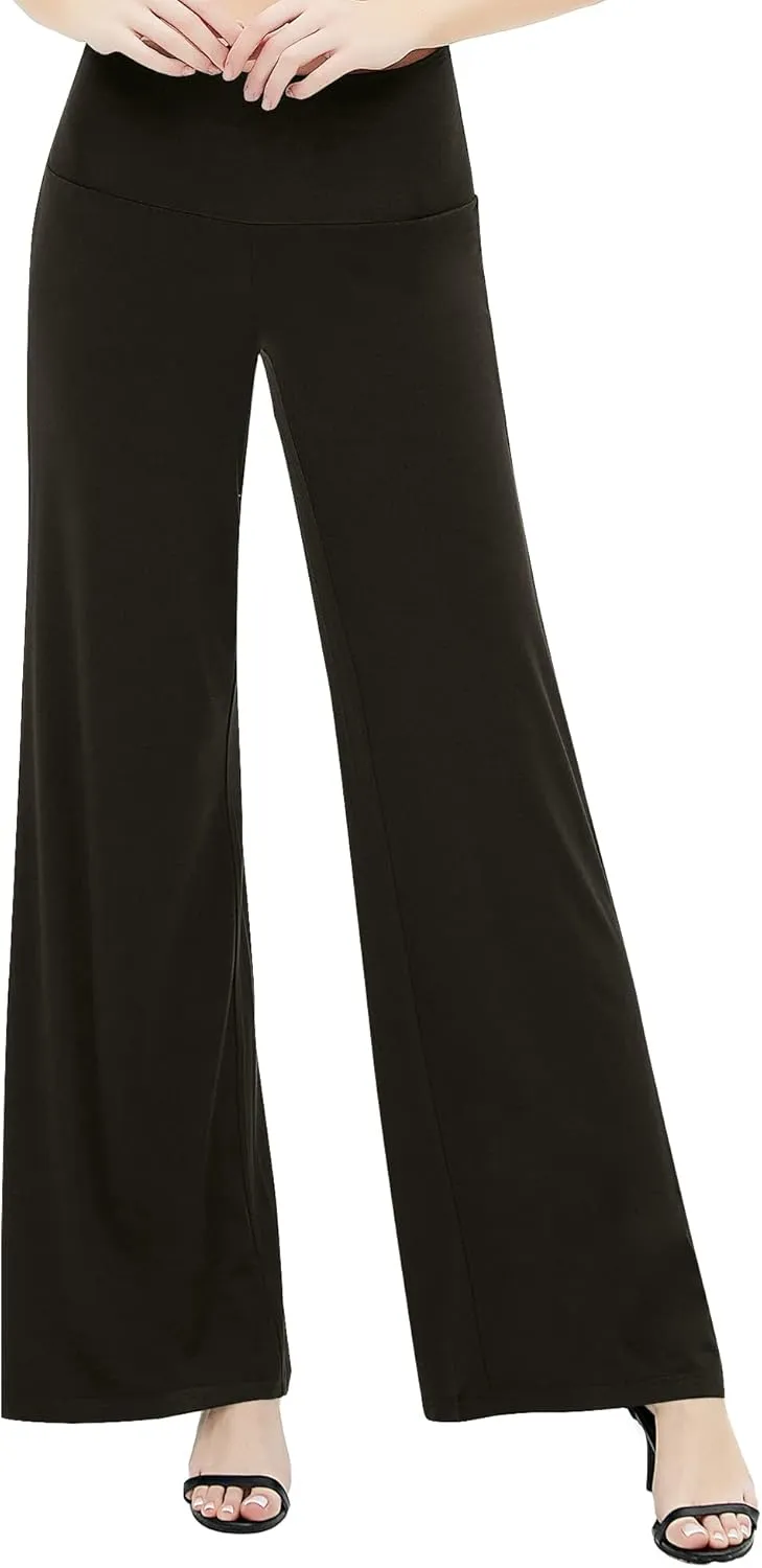 Urban CoCo Women's Dress Pants Solid Wide Leg Casual Sport Trousers Straight Leg High Waist Stretch Pants