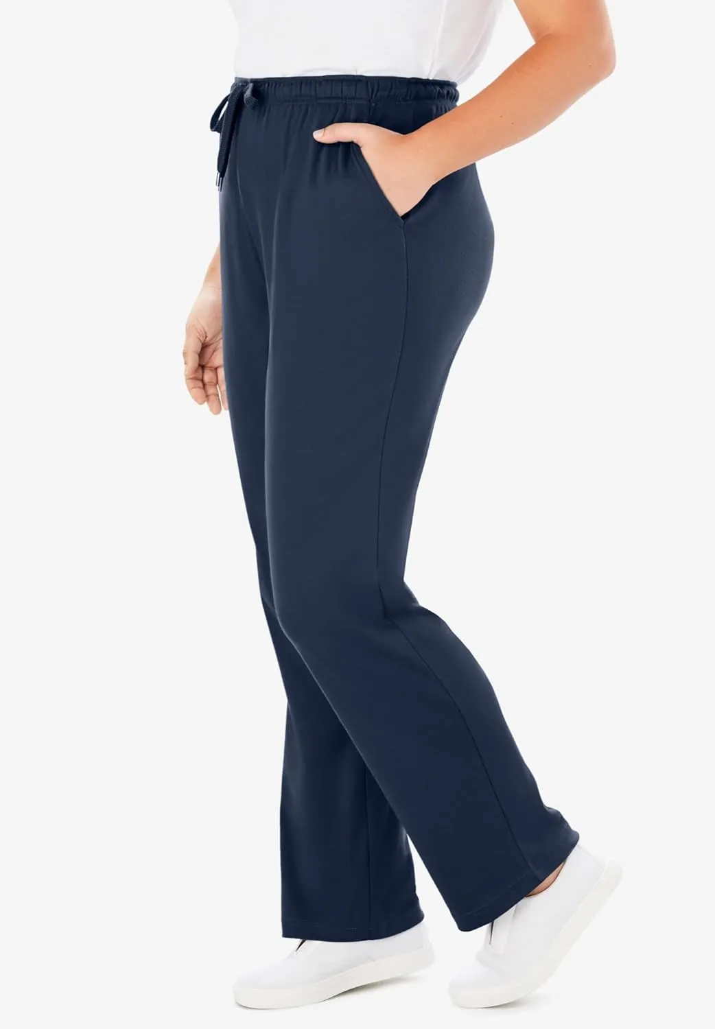 Woman Within Plus Size Sport Knit Straight Leg Pant