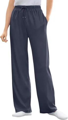 Woman Within Plus Size Sport Knit Straight Leg Pant
