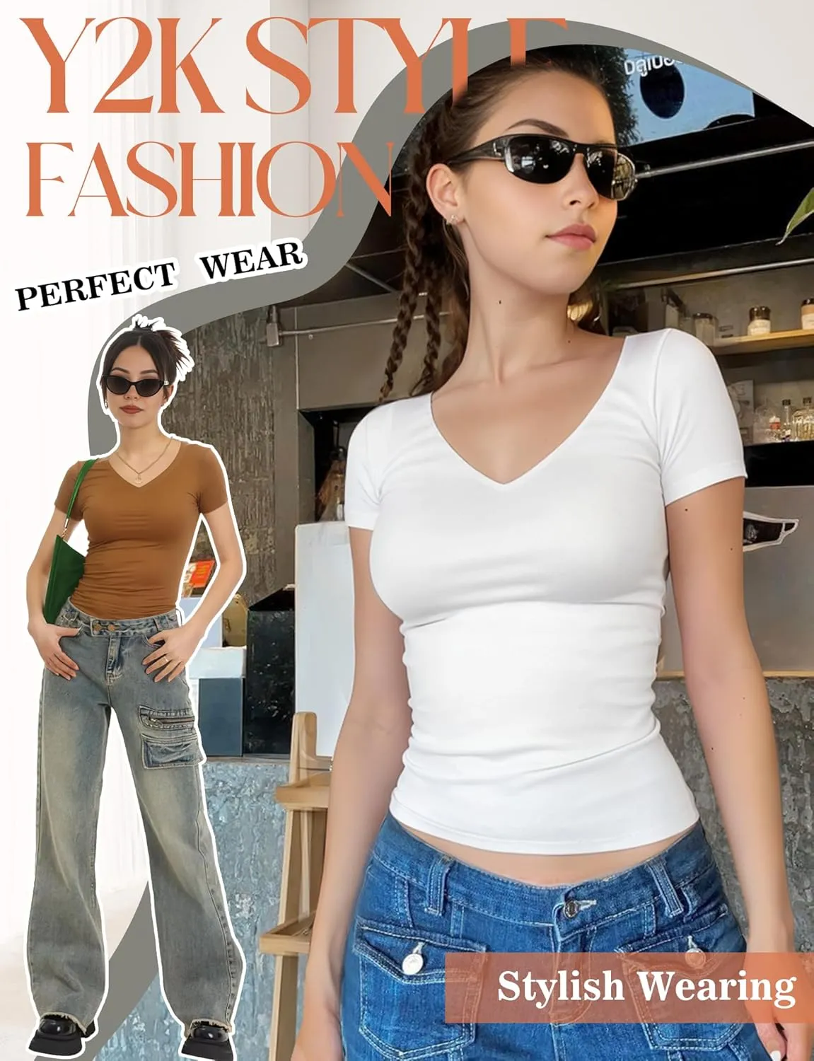 Womens Basic Short Sleeve Crew Neck T Shirt Slim Fit Tees 2024 Fall Y2k Going Out Crop Tops Fittd Tight Shirts