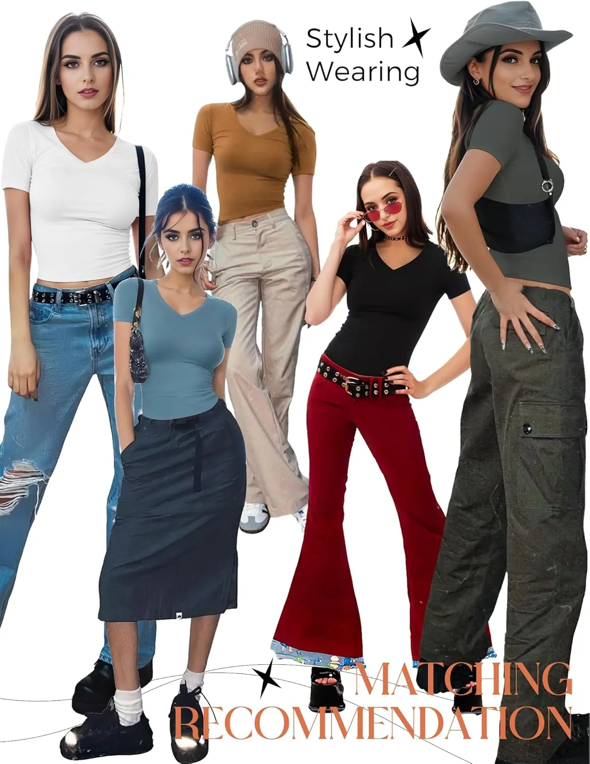 Womens Basic Short Sleeve Crew Neck T Shirt Slim Fit Tees 2024 Fall Y2k Going Out Crop Tops Fittd Tight Shirts