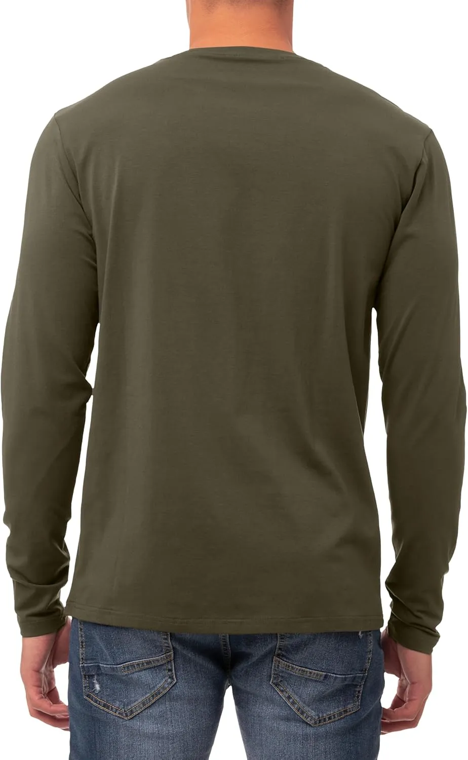 X RAY Men's Crewneck & Hooded Long Sleeve T-Shirt, 95% Cotton Stretch Slim Fit Basic Shirt for Men