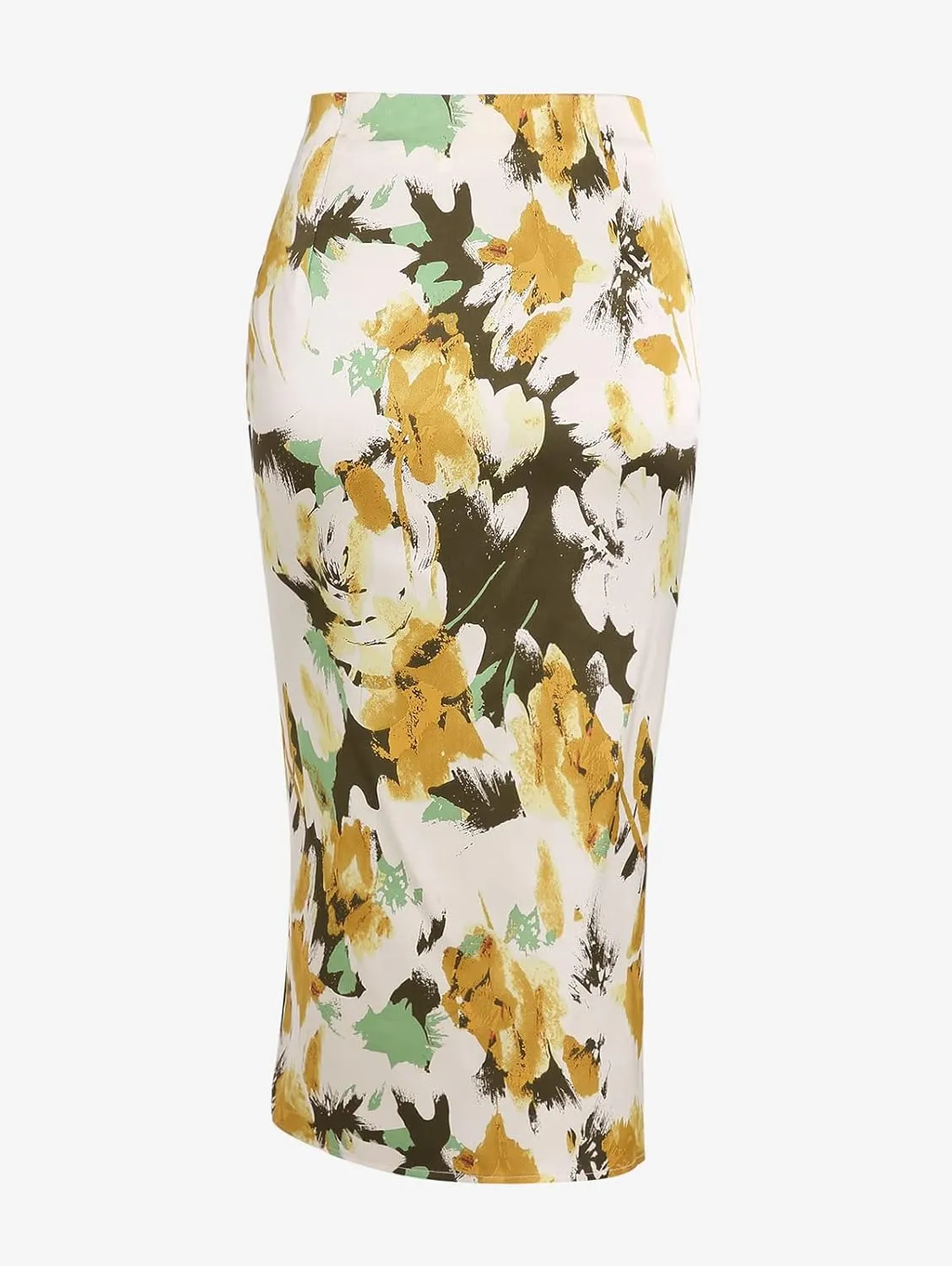 ZAFUL Women's Boho Skirt Asymmetrical Skirts Tied Floral Paisley Printed High Waist Ruched Skirts for Women