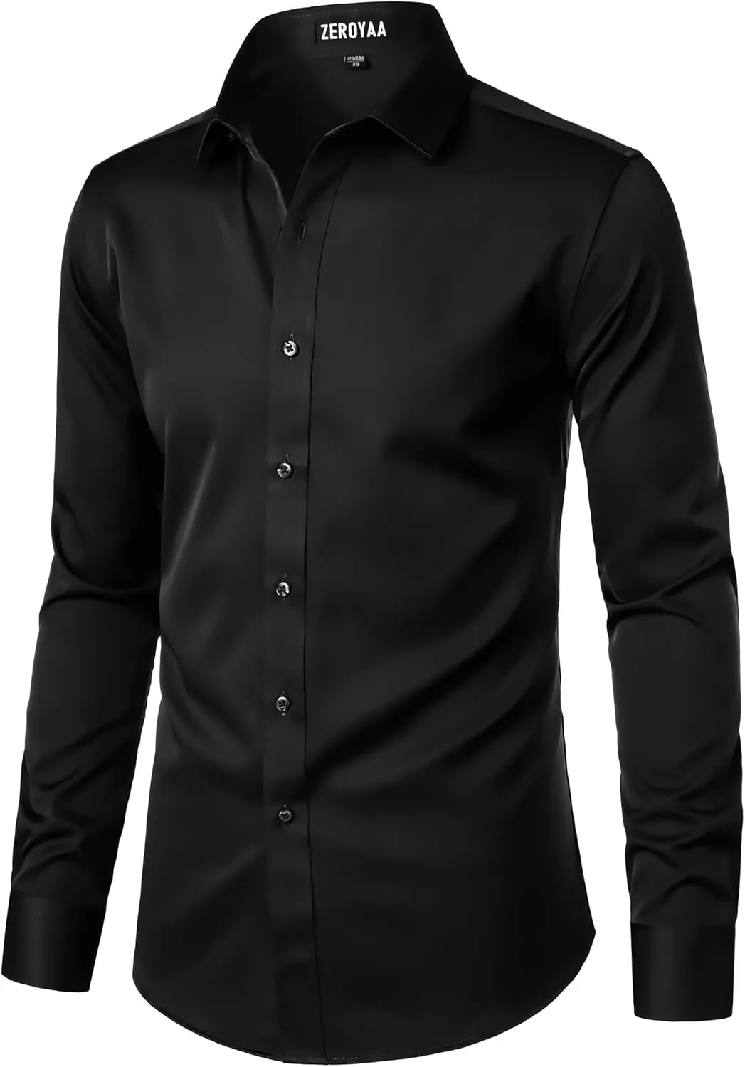 ZEROYAA Men's Long Sleeve Dress Shirt Modern Slim Fit Wrinkle-Free Casual Business Button Up Shirts