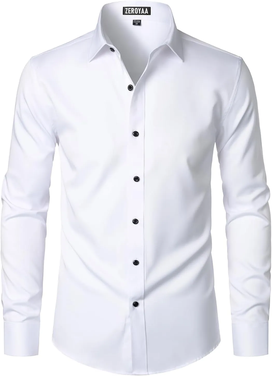 ZEROYAA Men's Long Sleeve Dress Shirt Modern Slim Fit Wrinkle-Free Casual Business Button Up Shirts