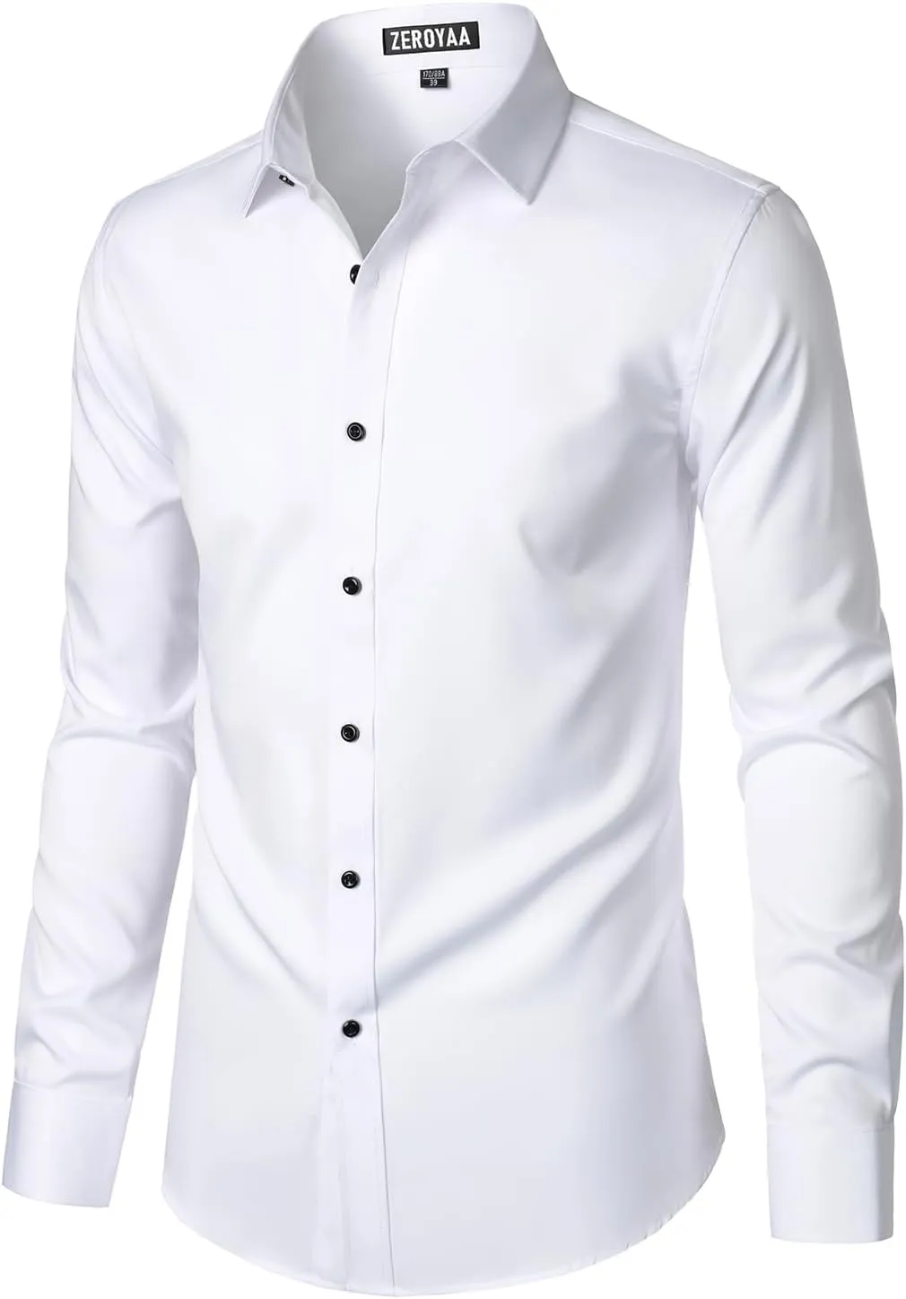 ZEROYAA Men's Long Sleeve Dress Shirt Modern Slim Fit Wrinkle-Free Casual Business Button Up Shirts